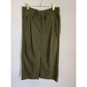FREE PEOPLE Olive Green Cargo Maxi Skirt Size 12 NWOT